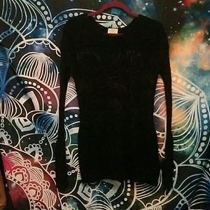 UO black sweater with hole square pattern